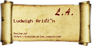Ludwigh Arián névjegykártya